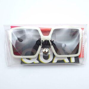 QUAY Australia Almost Ready 1217 Oversized Sunglasses Ivory Brown Polarized